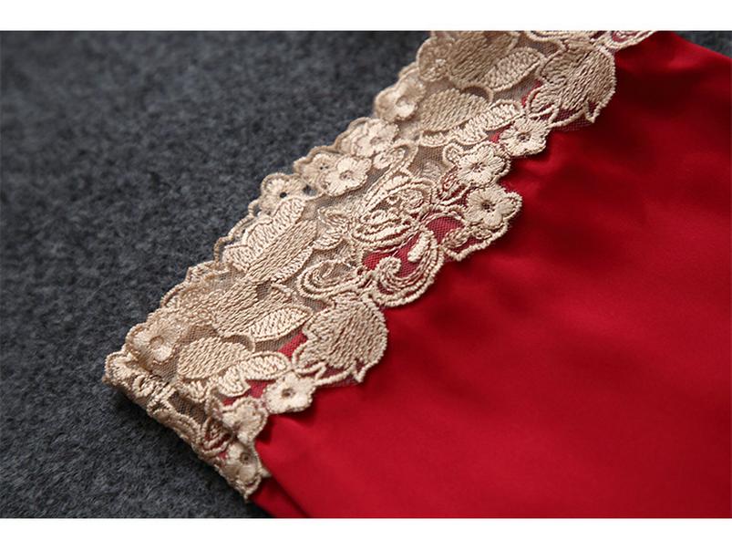 Women's Satin Chiffon Five-Piece Pajama Set: Sexy Faux Silk with Camisole, Robe, and Chest Pads for Autumn and Summer.