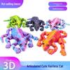 3D Printed Hairless Siamese Cat with Movable Joints – Trendy Animal Ornament Toy