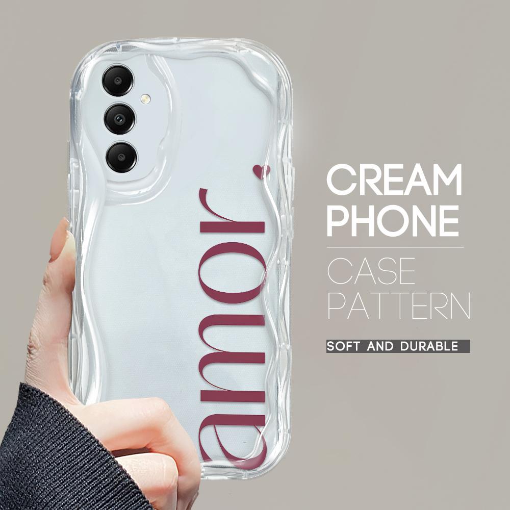 

Милый мультяшный узор, кремовая текстура, мягкий силиконовый чехол с волнистыми краями, чехол для телефона Samsung Samsung A16 прозрачный