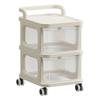 Rolling Cart with Clear Drawer Multifunction Rolling Storage Cart Organizer with Wheels for Bedroom Kitchen Office 2