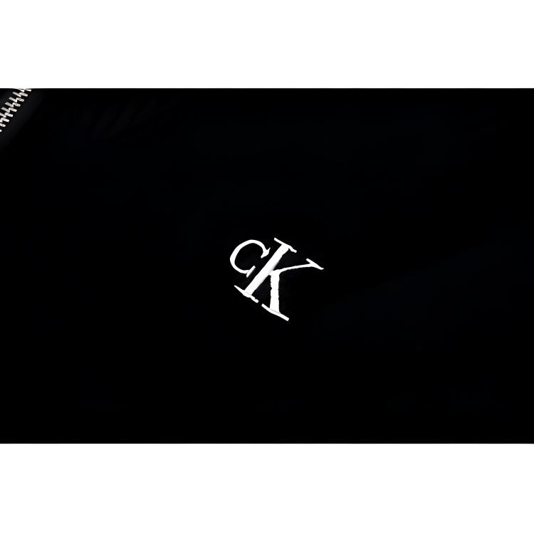 Calvin Klein Cotton Letter Pullover Long Sleeve Knit Sweater Men sweater Space-Black J325481