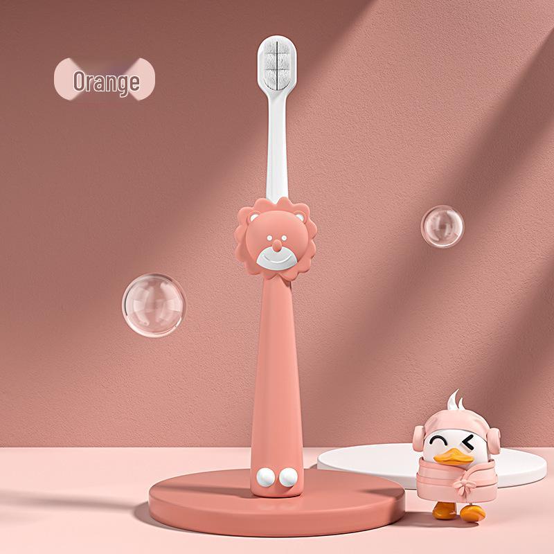 Cute Cartoon Little Lion Children's Soft Toothbrush for Ages 2-6 - Single Pack, Soft Bristles, High Quality