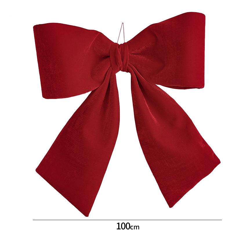 Red Velvet Bow Tie Christmas Decoration Large Size Tree Ornament Window Decor Festive Bow Tie For Christmas Holiday Celebration
