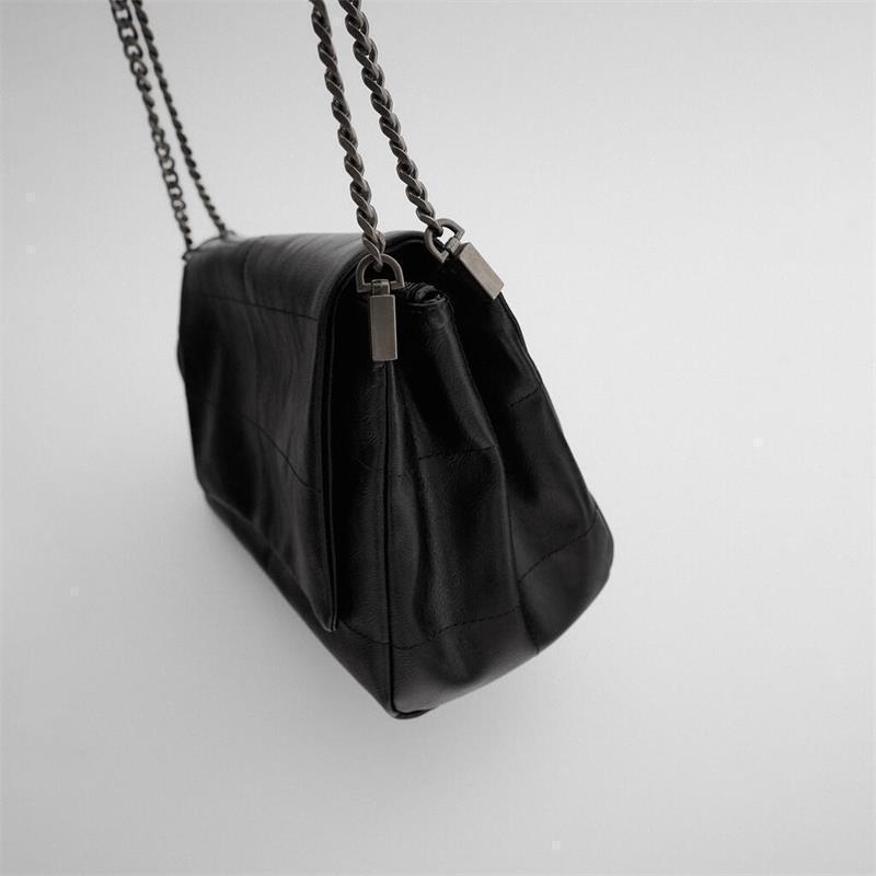 ZA Cross-border European & American Fashion Large Solid Color Women's Chain Shoulder Bag - Versatile, Casual, Large Capacity