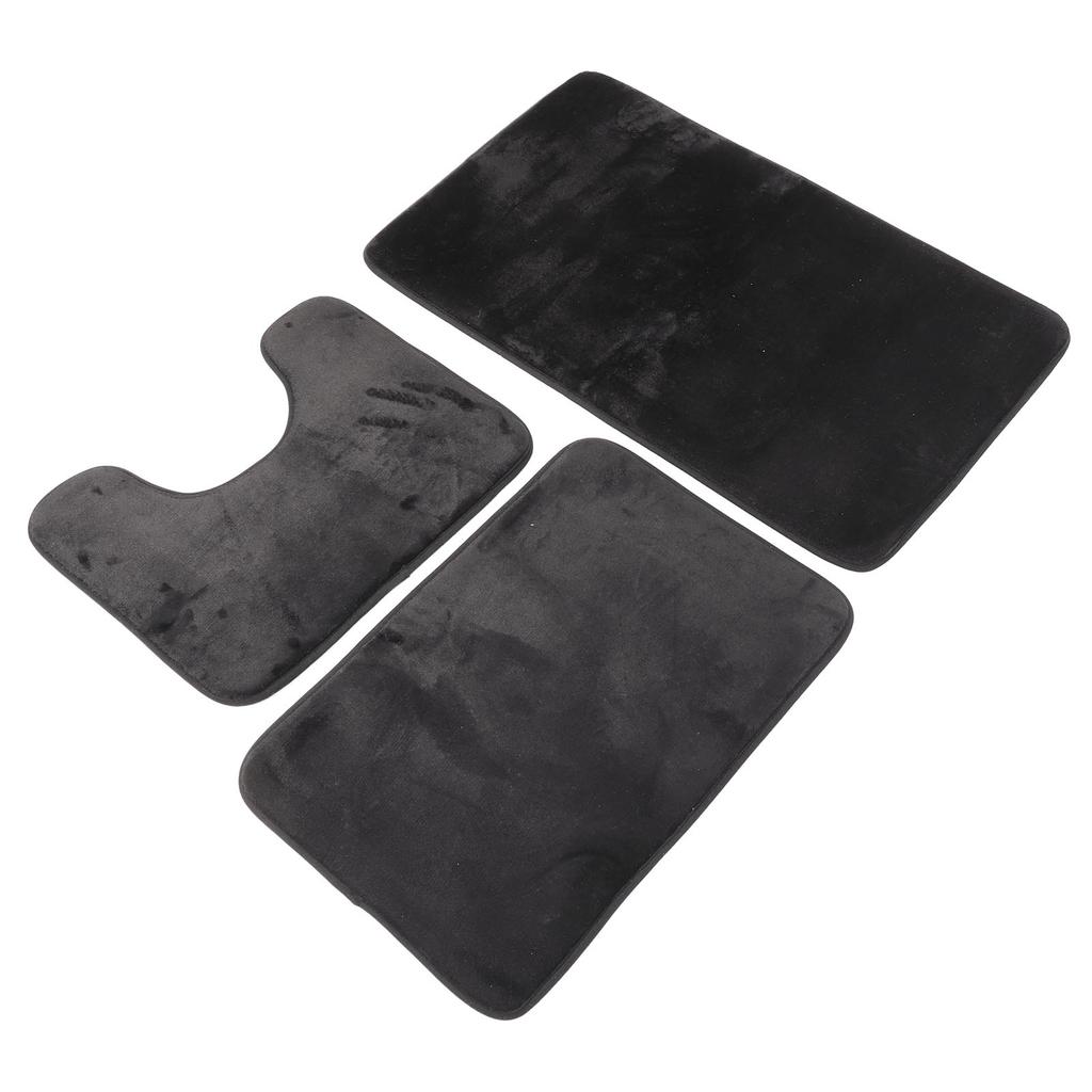 3 Pieces Toilet Mat Set Non Slip Water Absorbent Washable Bathroom U Shaped Toilet Rug Set for Home Toilet Training