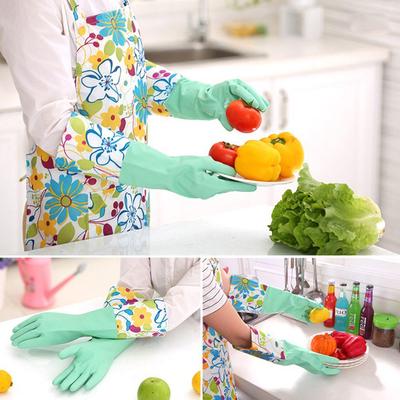 1 Pair Kitchen Household Warm Waterproof Dishwashing Glove Cleaning Dust Rubber Mittens