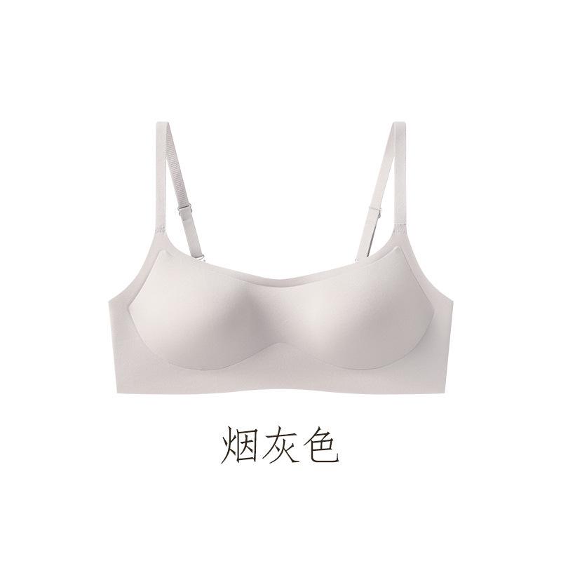 Genuine ten-color low-neck liquid foundation seamless underwear women's small breasts gather and top support anti-sagging steel-rimless breathable bra