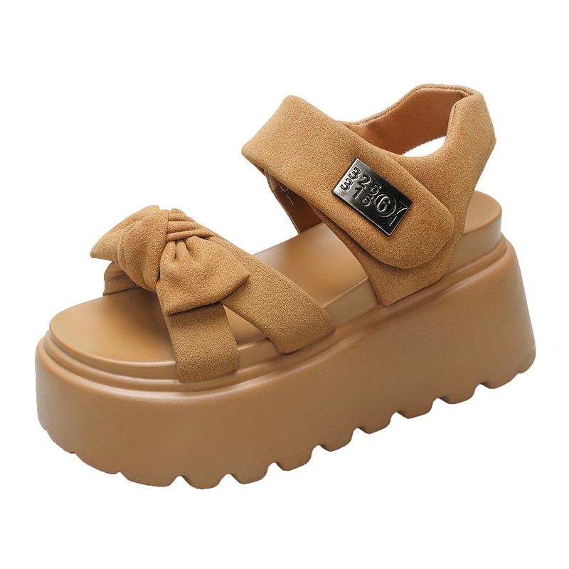 

Rome with skirt sandals women s summer 2025 new muffin platform high heel casual high-end beach shoes 39 жёлтый