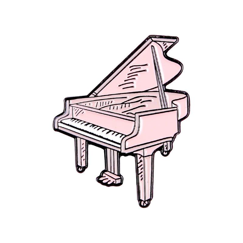 Piano Unique Pink Brooch Attractive Alloy Pin For Creative Individuality Style And