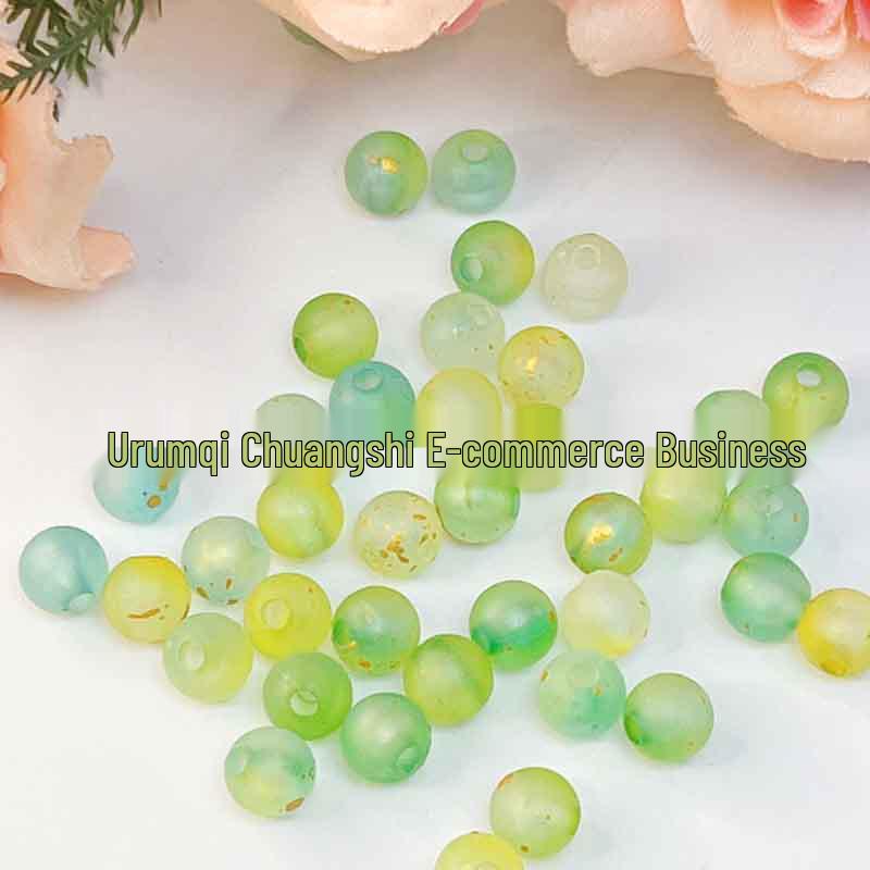 Gold-Sprinkled 8mm Round Beads for DIY Hairpin Flower Accessories