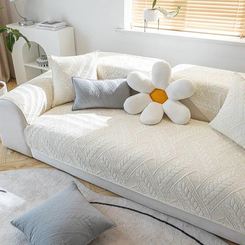 Cotton Fabric Four Seasons Universal Non-slip Sofa Cushion Modern Simple Combination Sofa Cushion Cover Towel