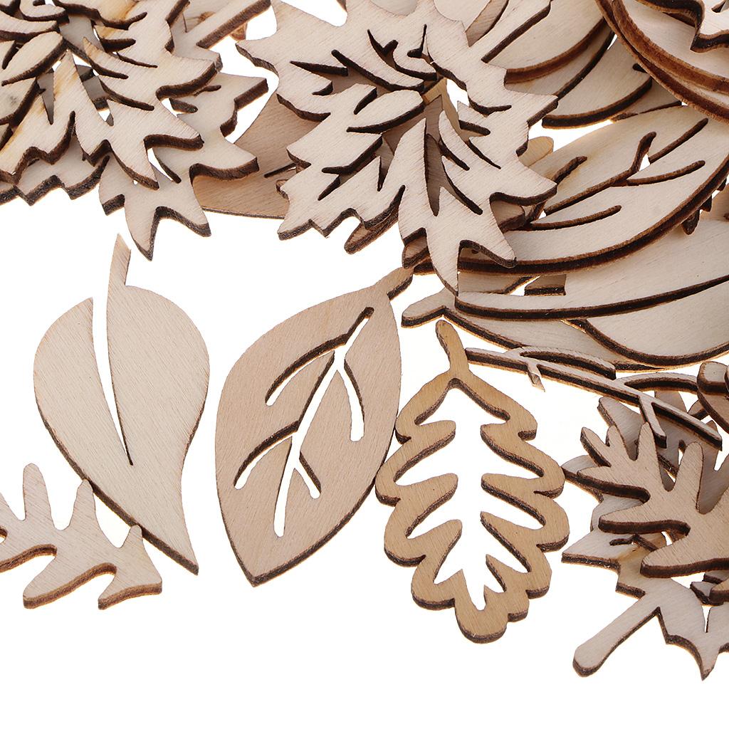 Craft Materials Wooden Hanging Decoration Leaves Shapes Unfinished Wood Pieces for Home and Scrapbooking