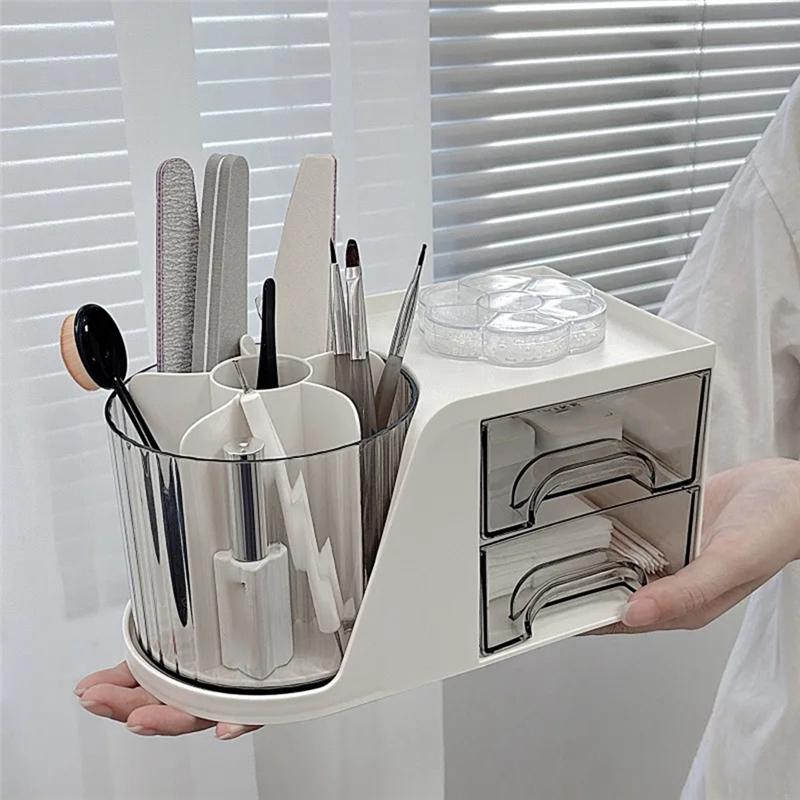 ABWR-Makeup Brush Storage Box Rotating Pen Holder Storage Box Pen Holder Storage Rack