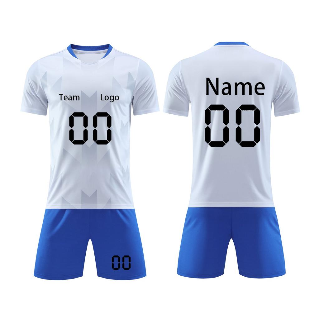 Men's Athletic Soccer Uniform Set, Short Sleeve Jersey and Shorts, Quick Dry Sportswear for Training and Matches