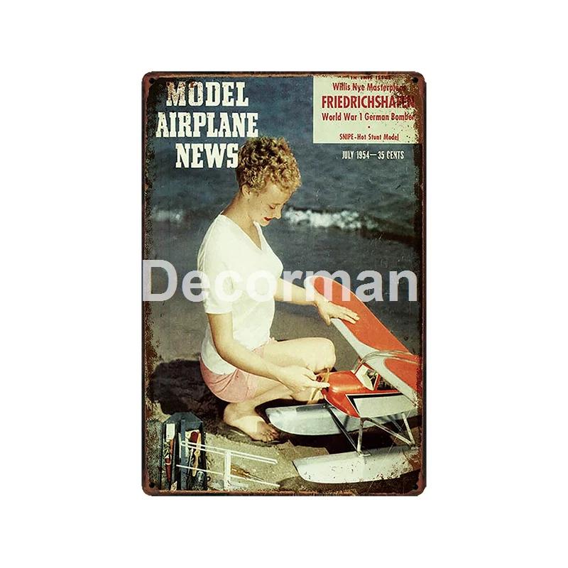 [ DecorMan ] Fighter US ARMY TroopsMetal Signs Airplane Decor LT-1988