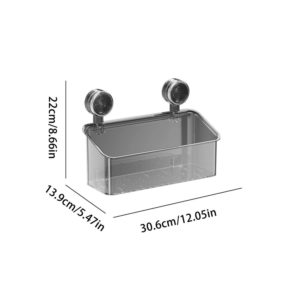 

Shower Rack Suction Cup Bathroom Wall Storage Rack Large Capacity Kitchen Shelf For Shower Kitchen Apartment Laundry Dormitory белый