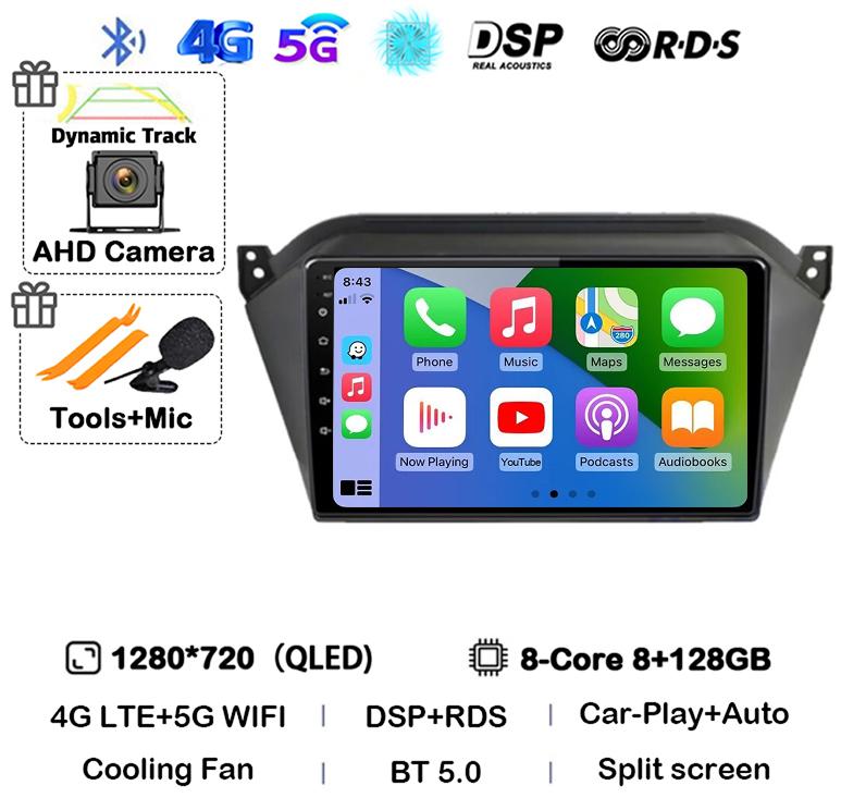 Android 14 Wireless Carplay Auto WIFI+4G For JAC S2 t40 2015 2016 2017 2018 Car Radio Video Player GPS Multimedia Stereo Audio