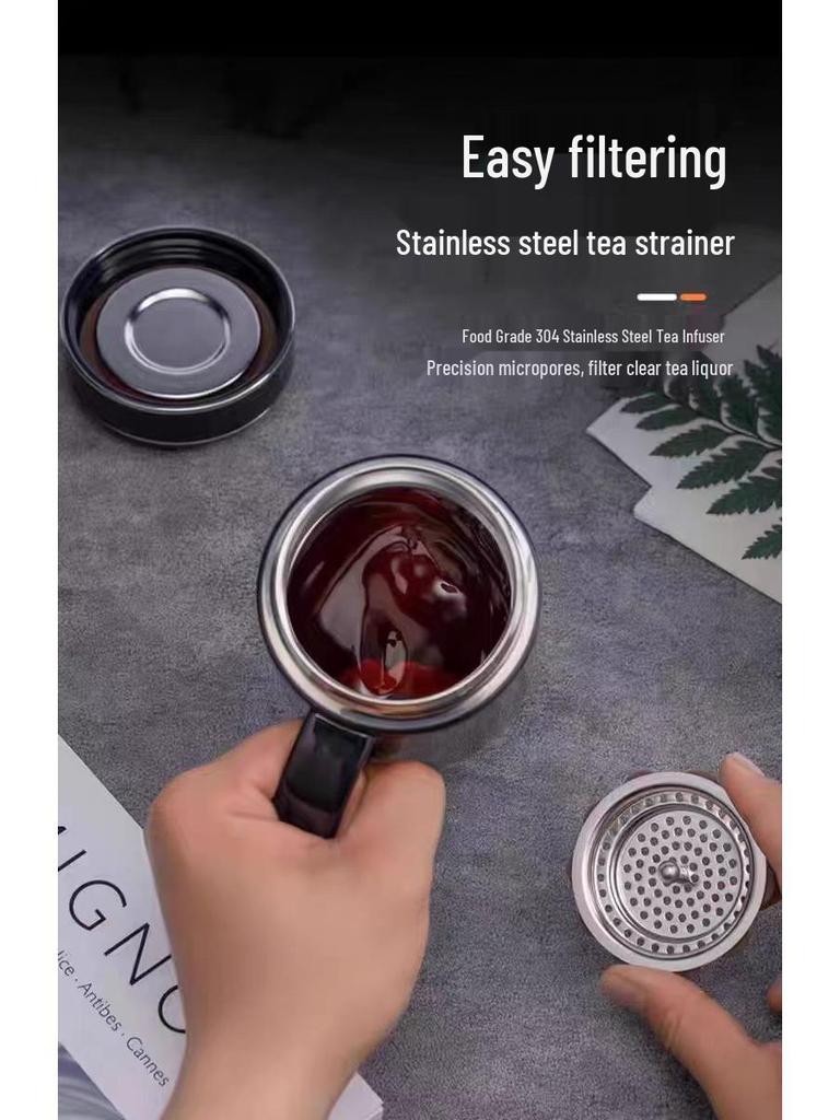 Xinuo Insulated Stainless Steel Mug with Tea Filter - Portable Gift Cup for Men and Women