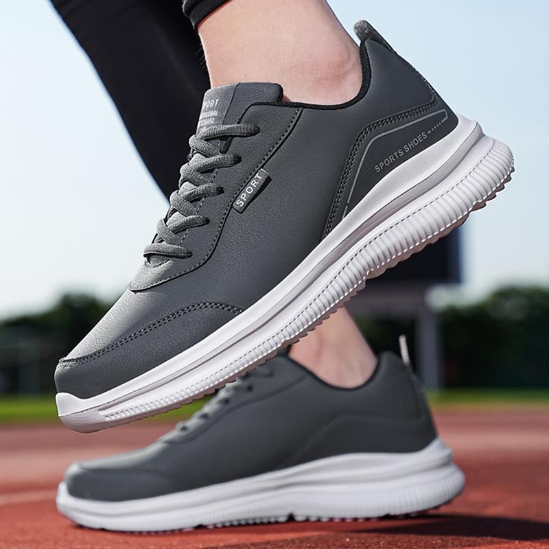 Men's Extra Large Waterproof Leather Sneakers & Rain Boots (Size 45-48) for Autumn & Kitchen Work