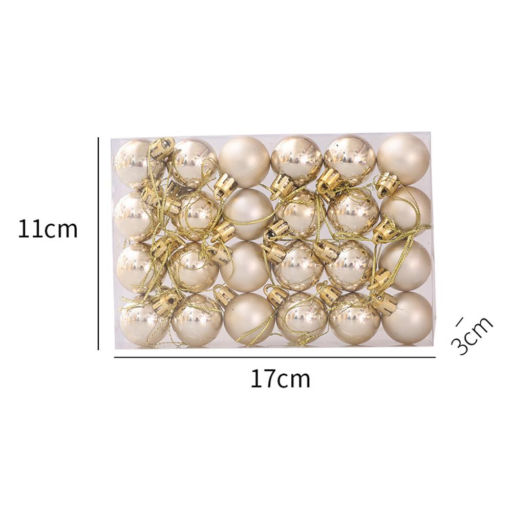 

Mini Christmas Balls Set Xmas Tree Hanging Pendant Electroplated Christmas Balls Ornament for New Year Party Home Decoration 24pcs(1box) шампанского