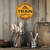 Vintage Round Metal Wall Art, Rustic Yellowstone Train Station Aluminum Sign, Mountain Landscape Decor for Home