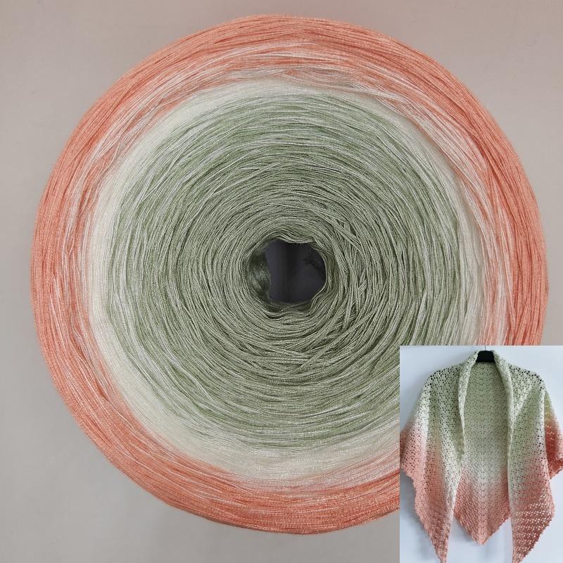 300g Mercerized Cotton Yarn Gradient Color Long Section Dyed Hand Wound Mixed Strand Cake Thread DIY Hand Knitted Shawl Scarf