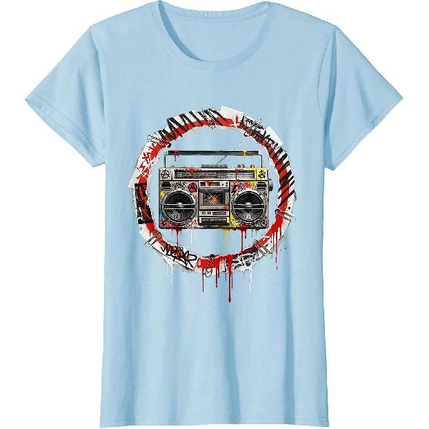 Punk Rock Graffiti Boombox Vintage Street Art T-Shirt