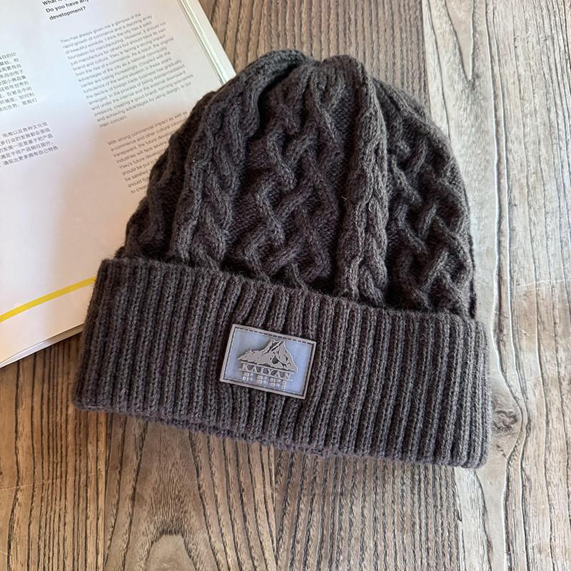 Acrylic Knit Hat For Men Winter Warmth Windproof Ears Protection Casual Style