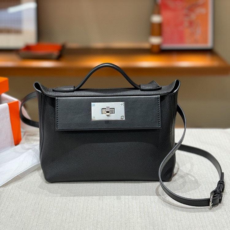 High End  All Steel Hardware Retro Bag 2424 Women's Bag Top Layer Cowhide Dumpling Bag Shoulder Bag