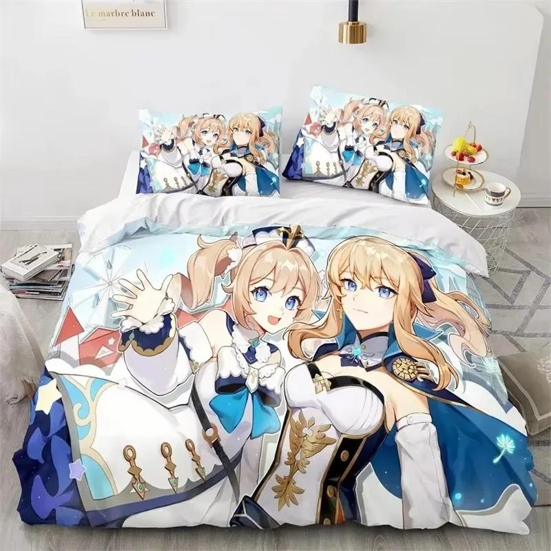 3D Print Genshin Impact Bedding SetDuvet Cover Comforter Bed Set Quilt Cover PillowcaseKing Queen Twin Size Boys Girls Adults