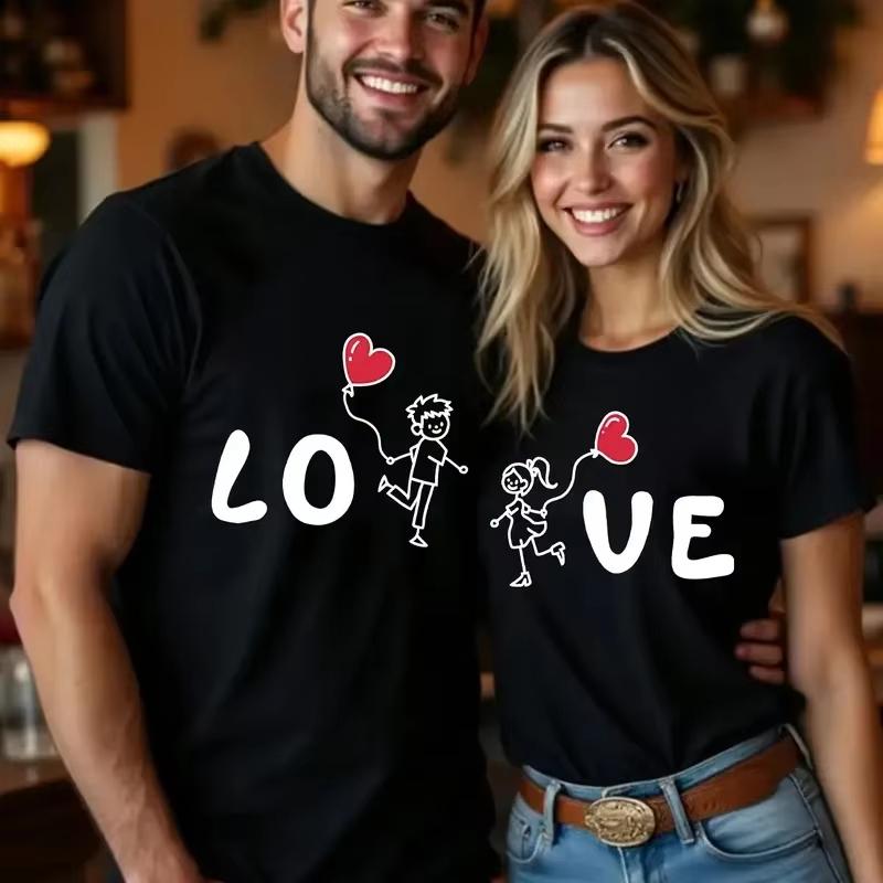 Lovers Love Print T Shirt Graphic T Shirt High Quality Unisex And Unisex Short Sleeve T Shirt Lovers Clothing Holiday Gifts