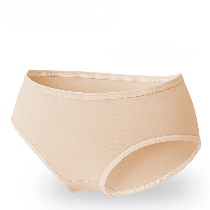 Cotton Crotch Panties for Women Low Waist Girls Cute Brief Solid Color Breathable Underwear