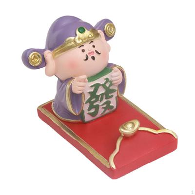 Statuetta Miniatura Divinità della Fortuna - Supporto per Telefono in Resina per Decorazioni per la Festa di Primavera