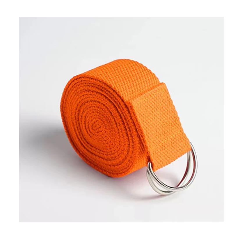 New Premium Custom Print Natural Hot Sell New Design D Ring Pilates Yoga Belt Strap Cotton Custom logo