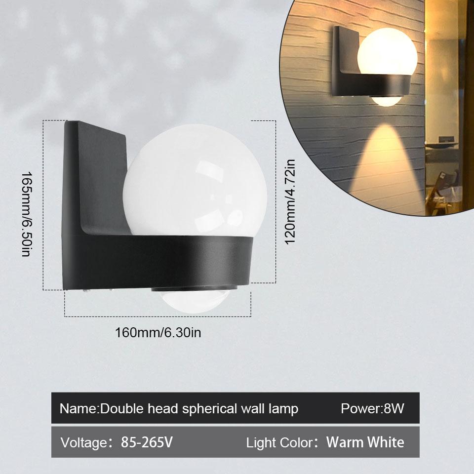 

LED Wall Lamp Outdoor Waterproof IP66 Interior Wall Light 8W bedroom bedside lamp Porche Balcony Garden Lights Outdoor Warm White