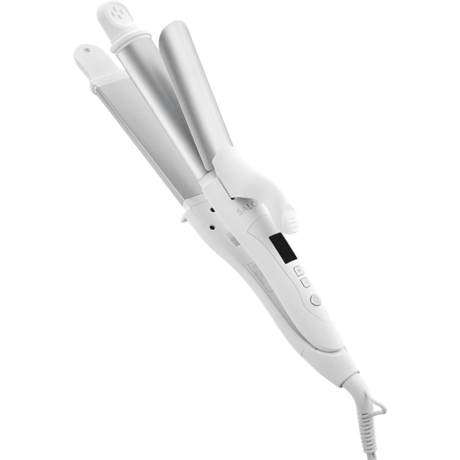 SALONIA 2WAY Straight Curl Hair Iron 32mm SL-002AW Silver White