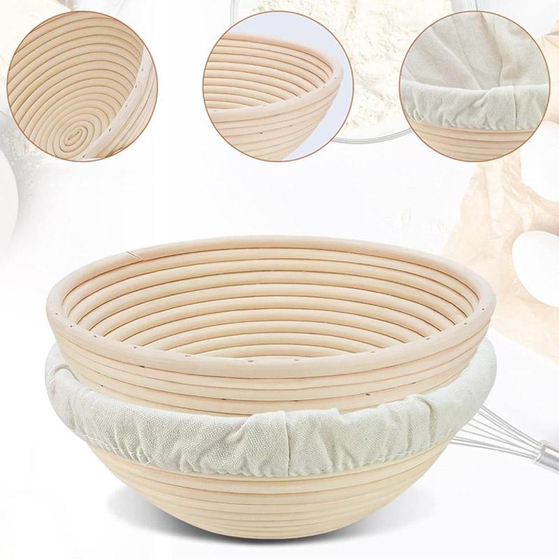 Oval/Round Bread Rattan Fermentation Basket Handmade Rattan Wicker Baking Bowl Kitchen Tool for Home Bakers Bread Baking Tools