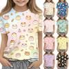 Kids Animal Print Short Sleeve T Shirt Casual Loose Fit Crew Neck Top Soft Comfortable Fabric Suitable for Everyday Wear