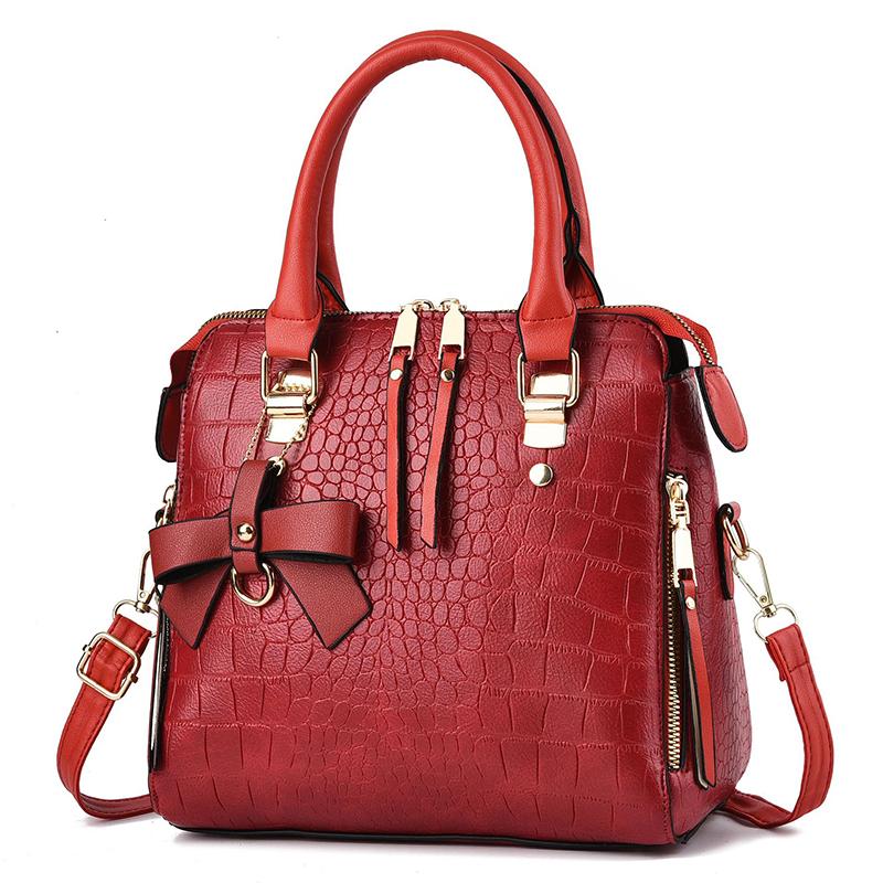 Vintage Crocodile Women's Shoulder Bag  Leather Crossbody Shoulder Bag