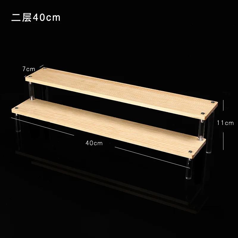 Acrylic Wooden Display Riser Stand for Funko POP Figures,Earring Ring Holder Cupcake Stand,Perfume Stand Organizer Display