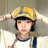 Dopamine Style Plaid Beret Hat Lattice Flat Peaked Cap Elegant Lattice Sun Hat  Travel