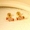 European & American Halloween & Christmas Candy Stainless Steel Earrings - Versatile, Niche Women's Studs