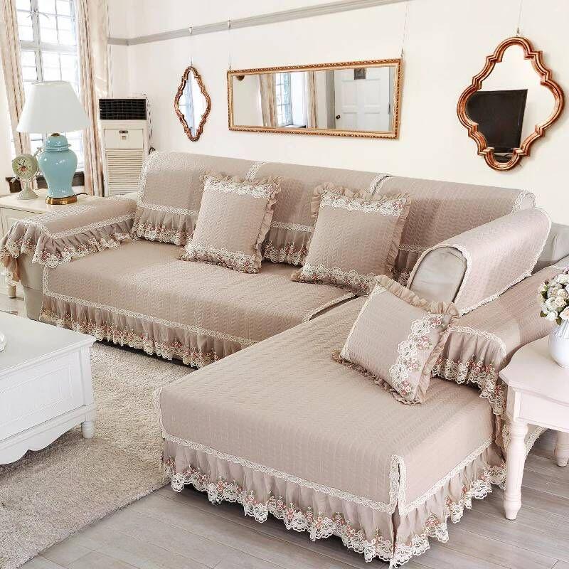 

Коврик для дивана в гостиной, всесезонная универсальная ткань, простой и современный противоскользящий чехол для дивана, полное покрытие, кружевное полотенце на спинке 70*70