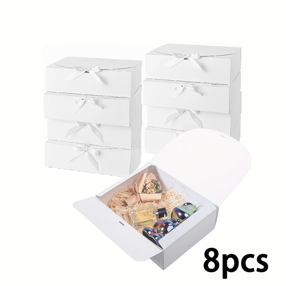8pcs Gift Boxes with Lids Groomsmen Proposal Box Luxury Black Gift Box with Ribbon for Wedding Box Birthday Box Party Box Treat Boxes Bridesmaid Box