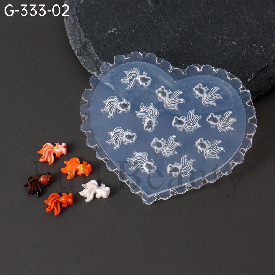Nail Art Silicone Mold, Mushroom Tulip Peach Blossom Flower Leaf Mango Three-Dimensional Engraving Mold