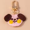 Cute Handmade Knitted Animal Keychain Crocheted Puppy Bear Keyrings for Women Girls Handbag Pendants DIY Kid's Jewelry Gifts