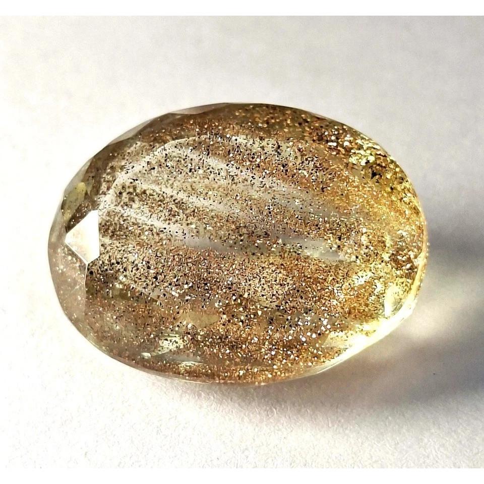 Beautiful Rutilated Quartz Golden Oval Cut 31-33 Ct Certified Loose Gemstone