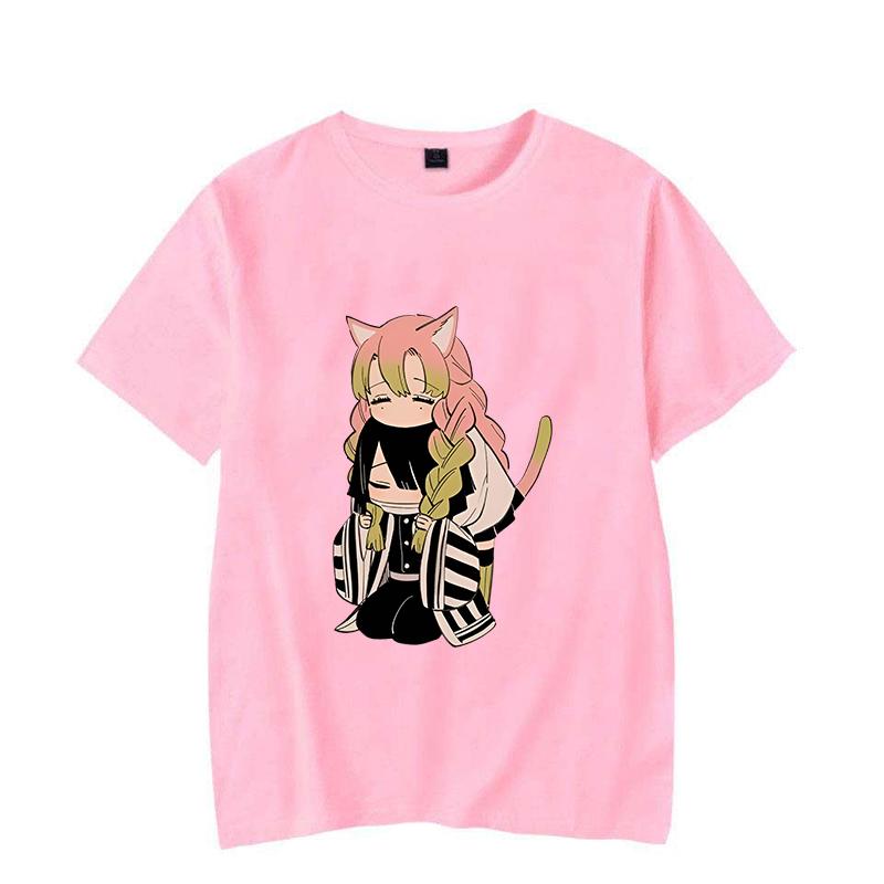 New Hot Anime Cartoon Kanroji Mitsuri Iguro Obanai T-shirts Fashion Women Men Summer Tee Shirt Couple's Casual Short Sleeve
