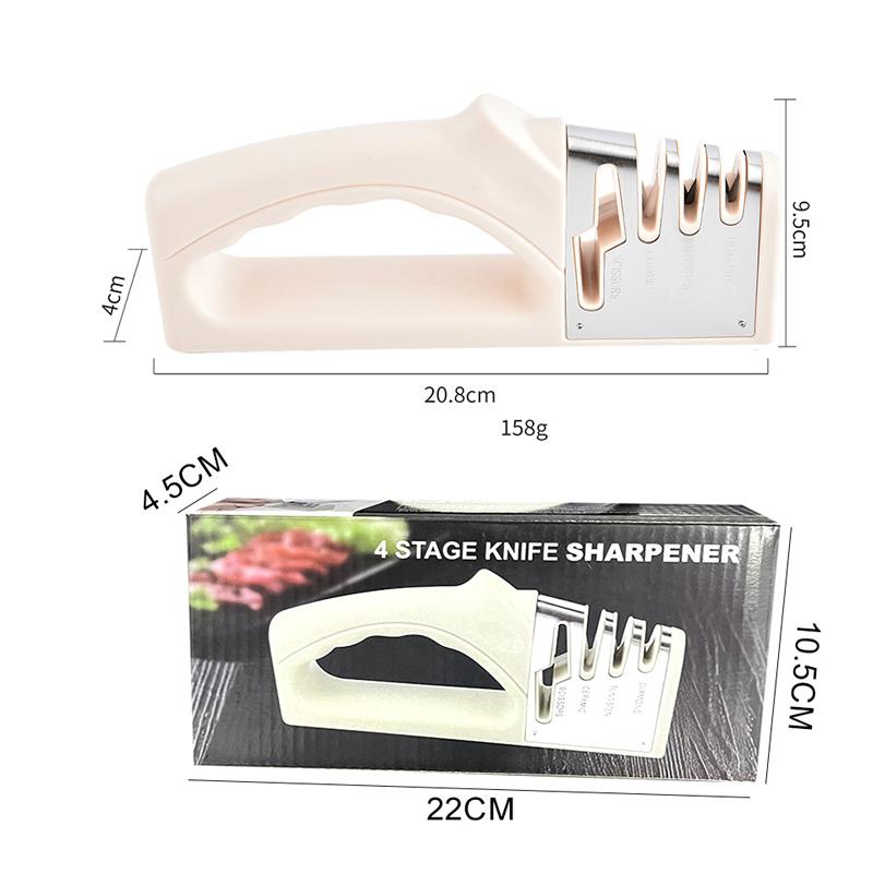 Kitchen Knife Sharpener 4 Segment Multifunctional Sharpening Tool Non-slip Portable Knife Sharpening Kitchen Gadgets Accessories