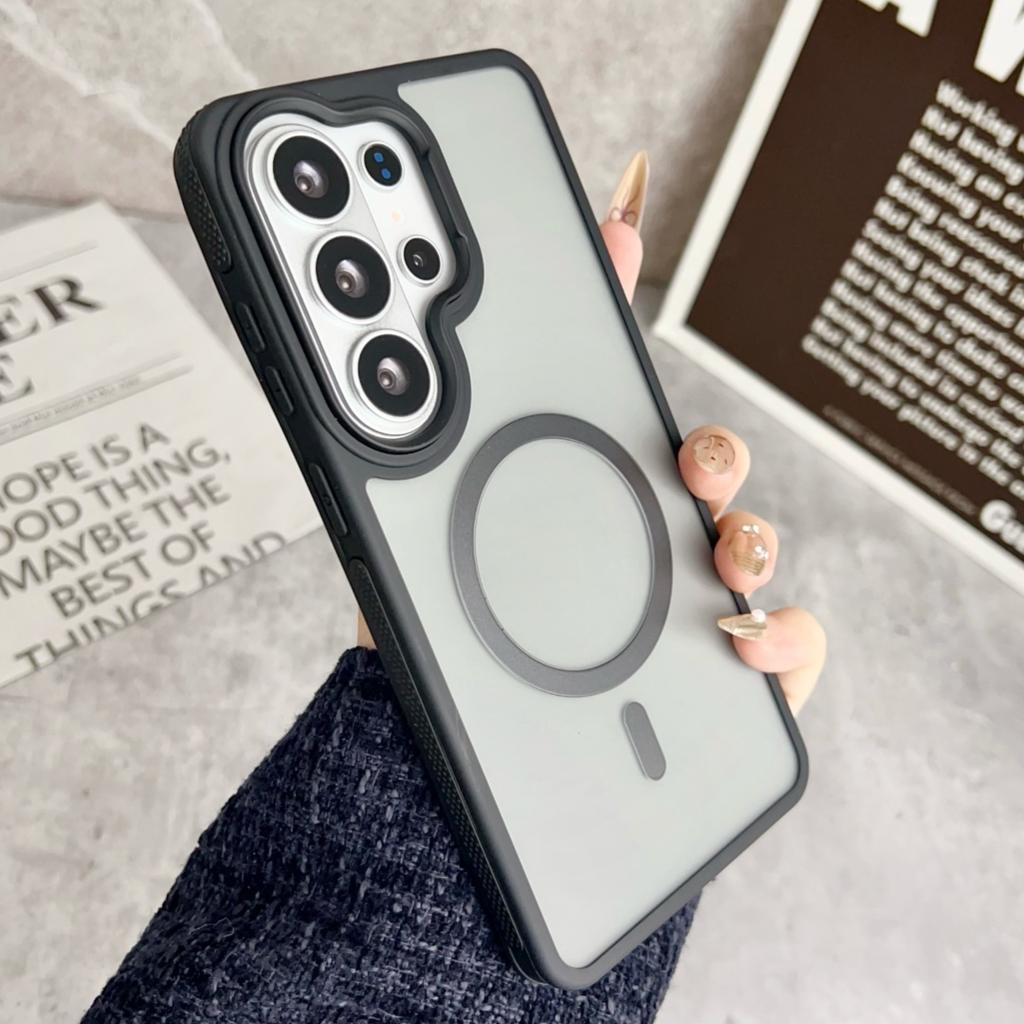 Luxury Matte Clear Magnetic Case for Samsung Galaxy S26 Edge S24 S23 S25 Ultra Plus S25FE S24FE for Magsafe Shockproof Cover